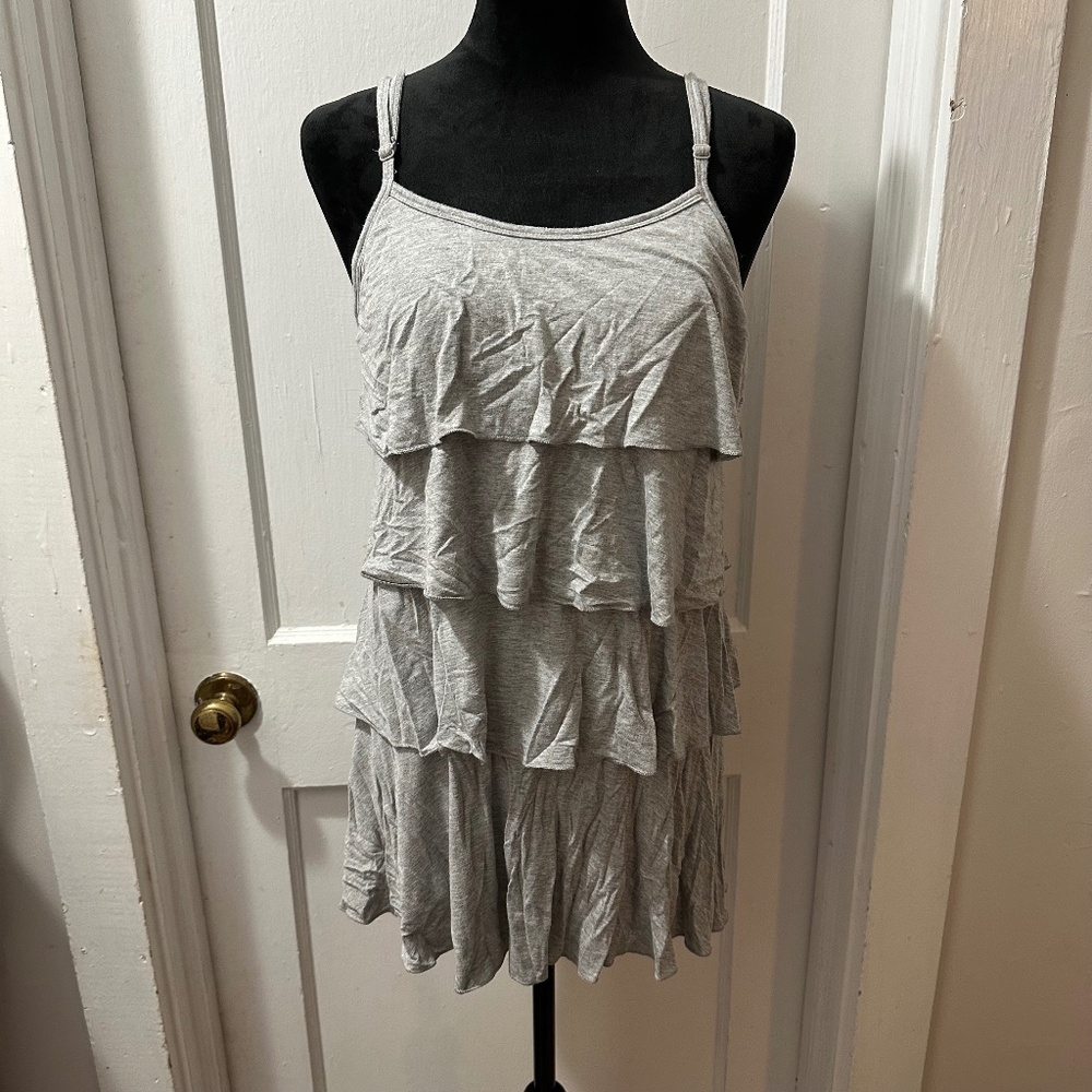 Bearsland Grey Ruffle Maternity/Nursing Tank Top